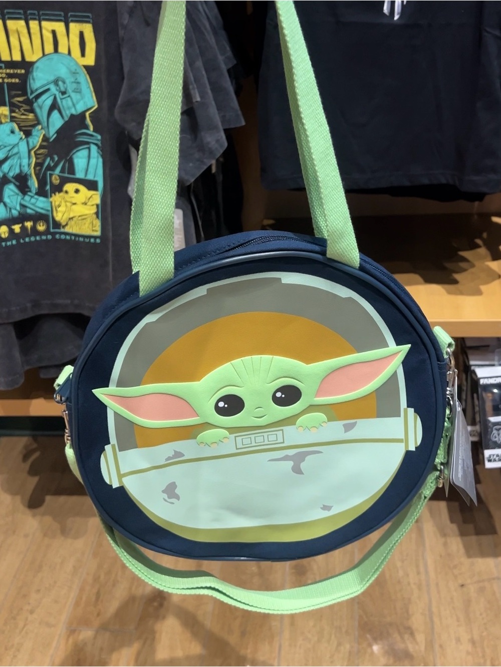 UNRELEASED Star Wars Baby Yoda Mini Tote Bag Big Head Tote Disney Mando